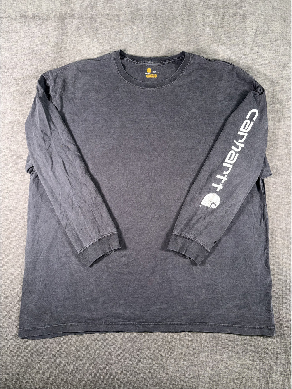 Carhartt Men's Long Sleeve Crew Neck Shirt 3XL Black Faded Distressed
